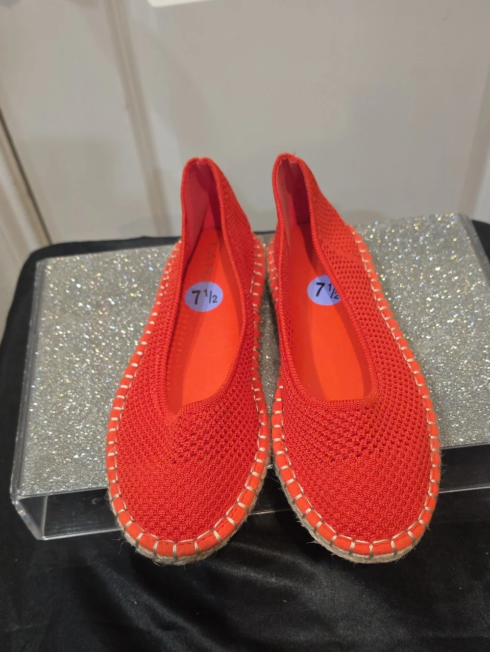 Tahari Juniper Slip-On Espadrille Flats- Poppy